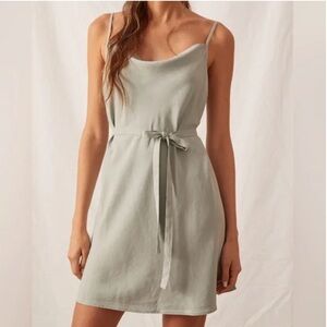 Cloth & Stone Belted Chambray Mini Dress